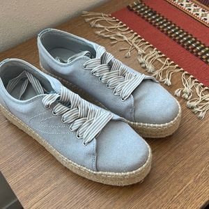 Tretorn Blue Espadrille Canvas Platform Sneaker Size 9
